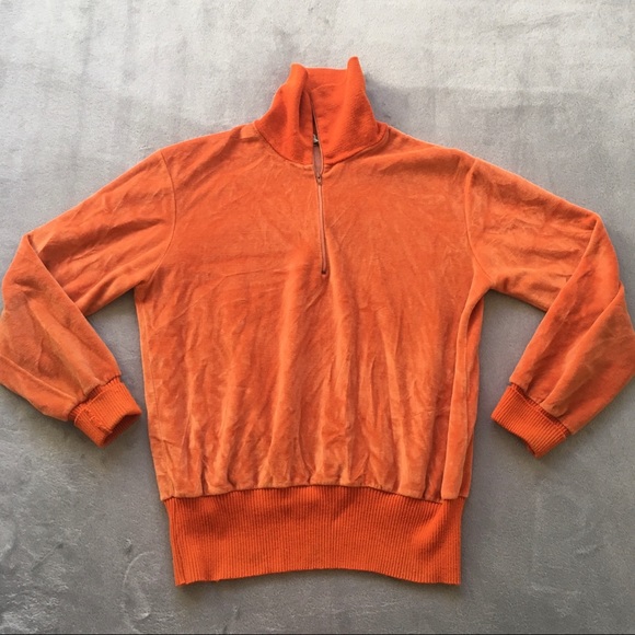 VINTAGE sears velour 3/4 zip sweater - Picture 2 of 3